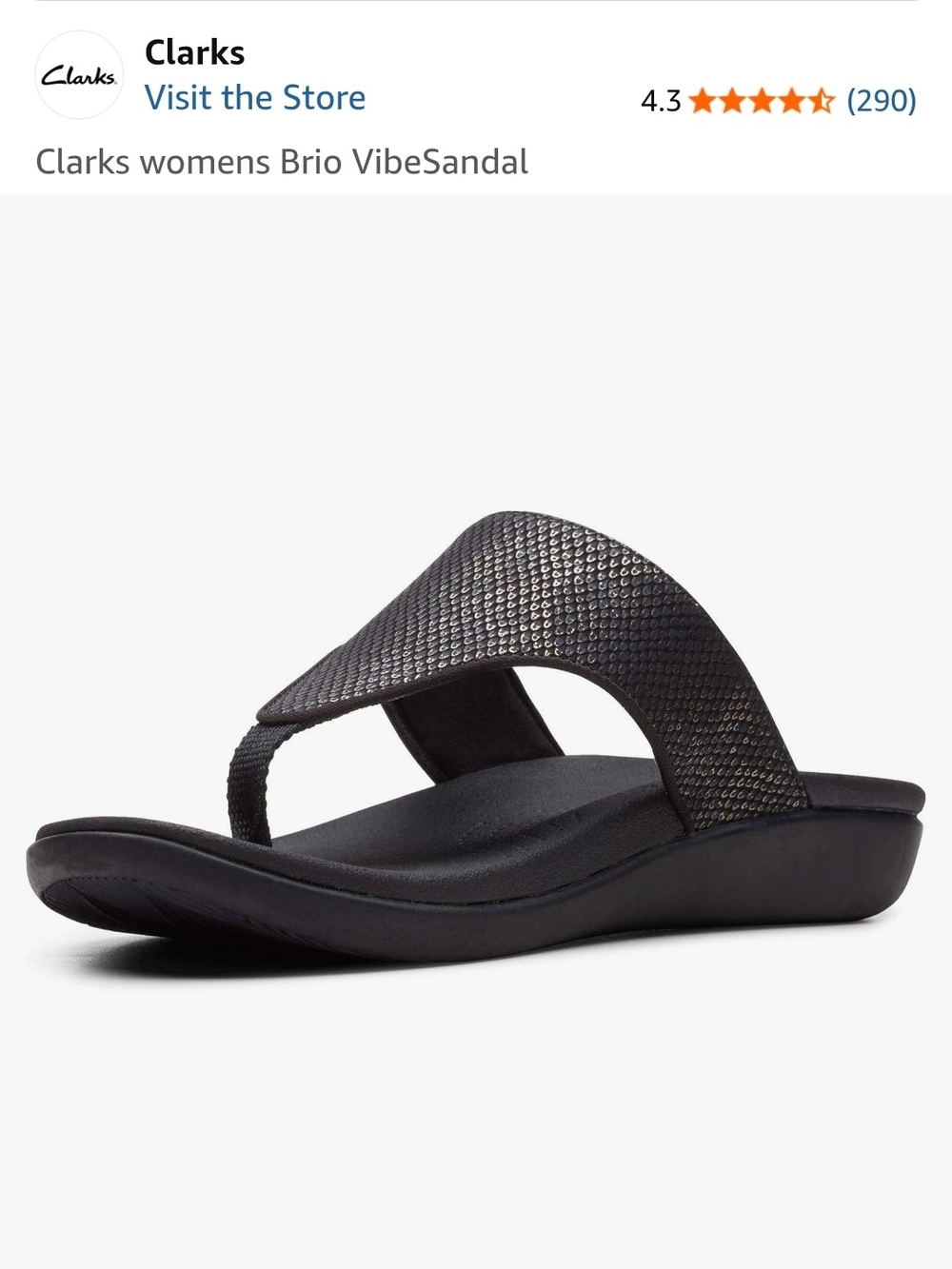 Clarks Brio Vibe Sandal in Black Snake Synthetic Size 9